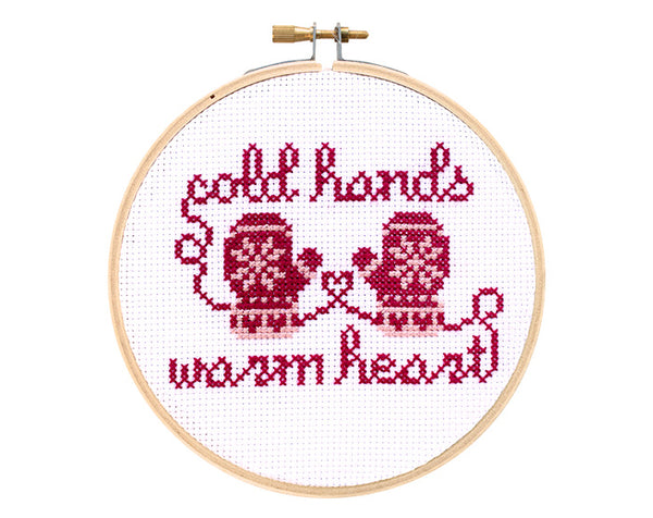 Cold Hands Warm Heart Mittens Cross Stitch Kit