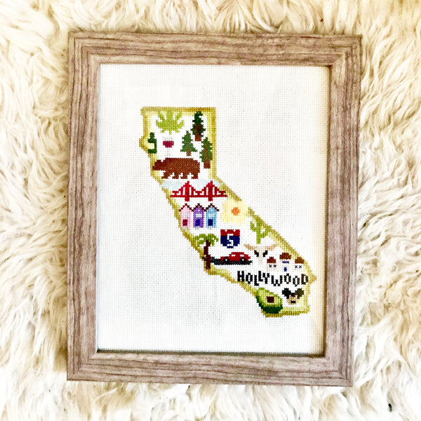 California Map Cross Stitch Pattern