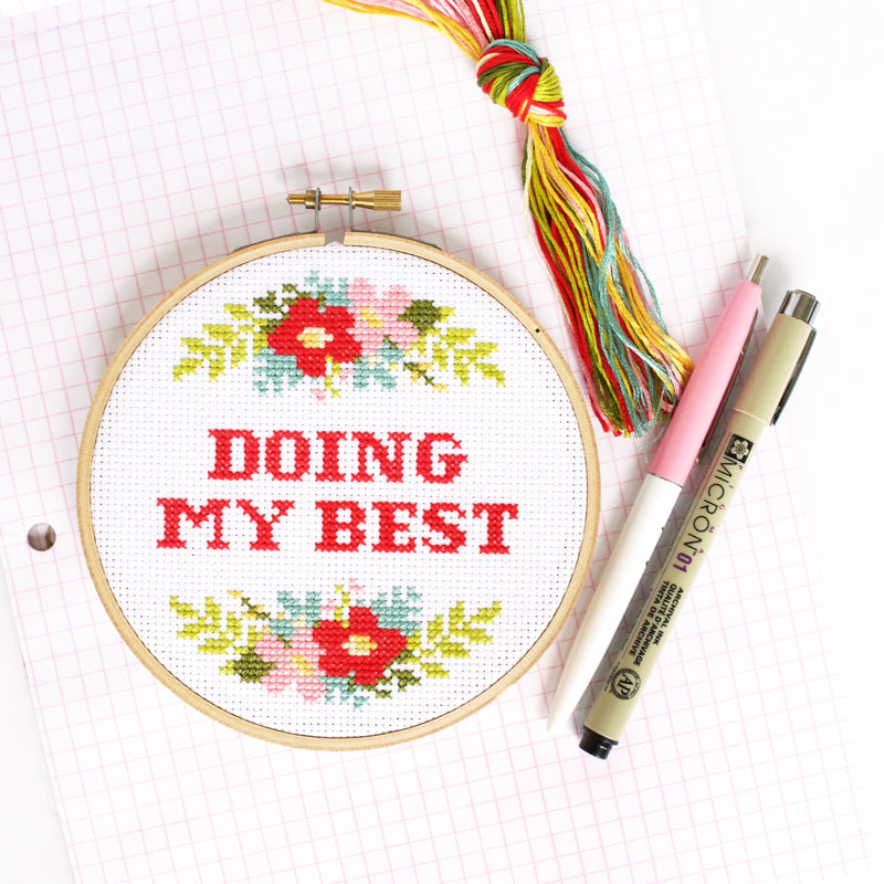 Counted Cross Stitch Kit, Doing My Best