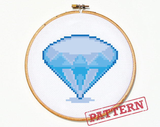 Diamond Emoji | Cross Stitch Pattern PDF | The Stranded Stitch diamond-emoji-cross-stitch-pattern-pdf-the-stranded-stitch