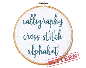 Calligraphy Alphabet Cross Stitch Pattern