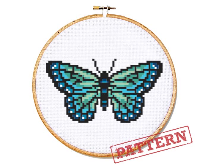 Cross Stitch Pattern PDF | Butterfly | The Stranded Stitch cross-stitch-pattern-pdf-butterfly-the-stranded-stitch