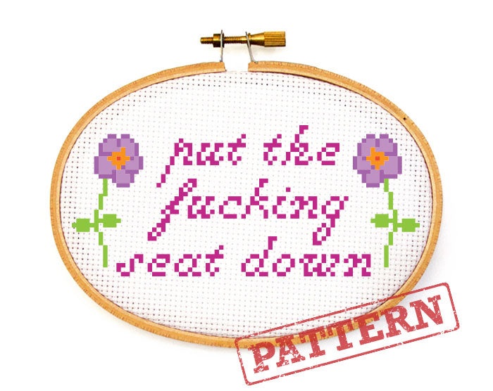 Cross Stitch Pattern PDF Put The Seat Down The Stranded Stitch