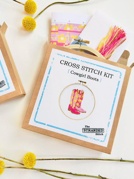 Cowgirl Boots Cross Stitch Kit