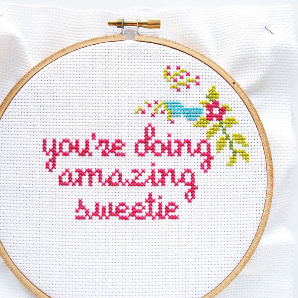 You're Doing Amazing Sweetie Cross Stitch Kit