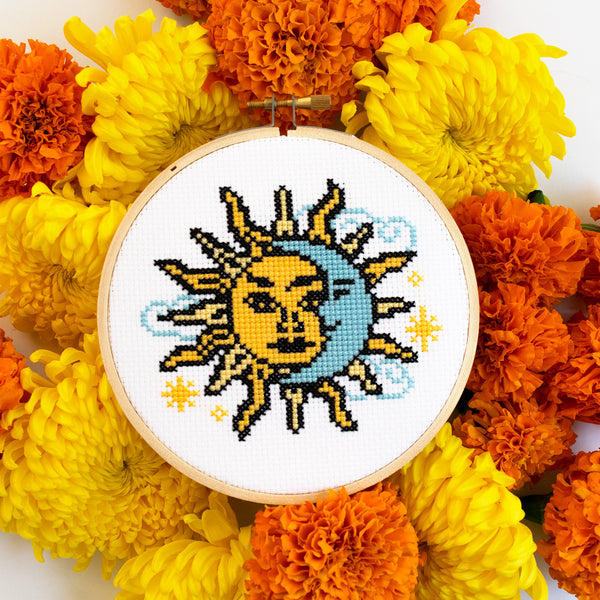 Sun and Moon Cross Stitch Kit