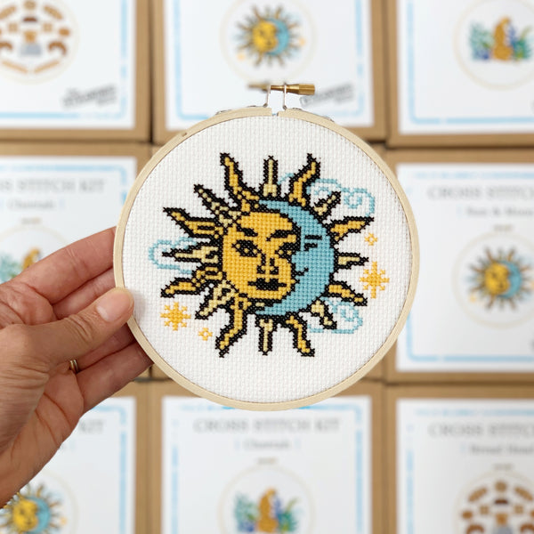 Sun and Moon Cross Stitch Kit