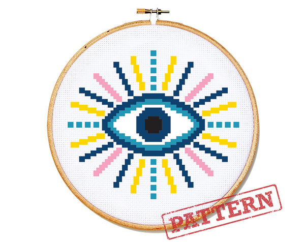 Evil Eye Cross Stitch Pattern