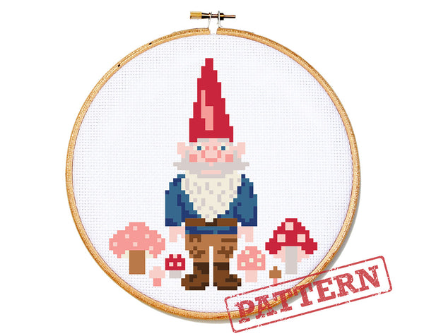 Gnome Cross Stitch Pattern