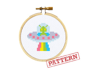 UFO Mini Cross Stitch Pattern