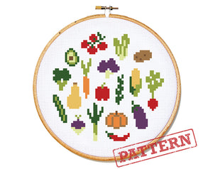 Veggies Cross Stitch Pattern