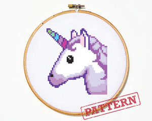 Emoji Unicorn Cross Stitch Pattern