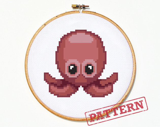 Emoji Octopus Cross Stitch Pattern