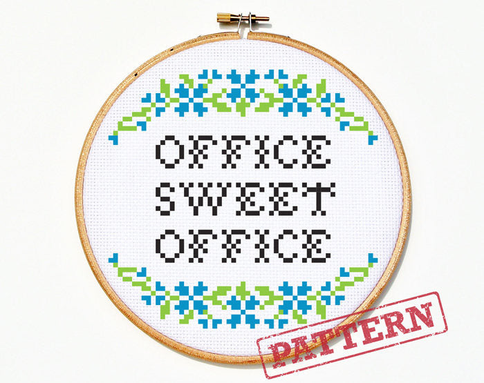 Office Sweet Office Cross Stitch Pattern