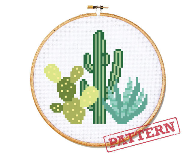 Desert Cactus Cross Stitch Pattern