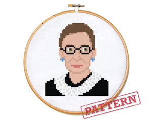 Ruth Bader Ginsburg Cross Stitch Pattern