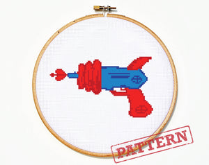 Laser Ray Gun Cross Stitch Pattern