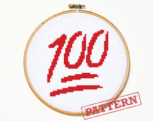 Emoji 100 Cross Stitch Pattern