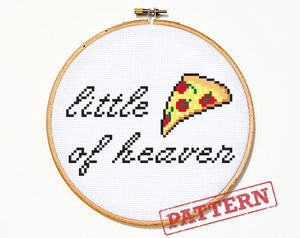 Little Slice of Heaven Pizza Cross Stitch Pattern