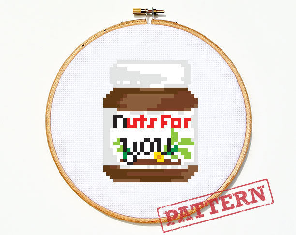 Nutella Nuts for You Cross Stitch Pattern