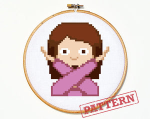 Emoji X Girl Cross Stitch Pattern