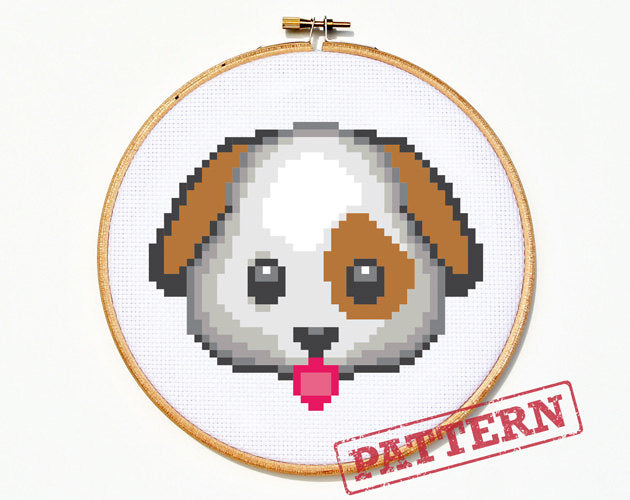Emoji Dog Cross Stitch Pattern