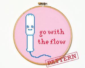 Go With The Flow Tampon Cross Stitch Pattern