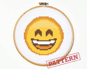 Emoji Smiley Face Cross Stitch Pattern
