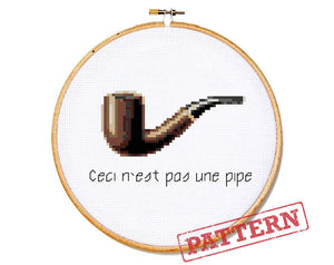 This Is Not A Pipe Treachery of Images Cross Stitch Pattern