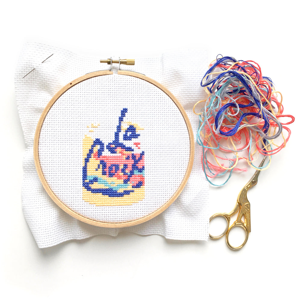 Kit Point De Croix Design Works 'The Delivery' - 20x56cm - Tissu Aida 14ct