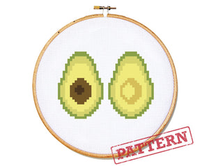 Avocado (small) Cross Stitch Pattern