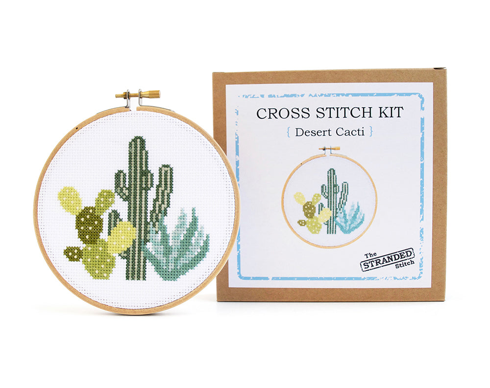 Counted Cross Stitch Kit | Desert Cacti | The Stranded Stitch