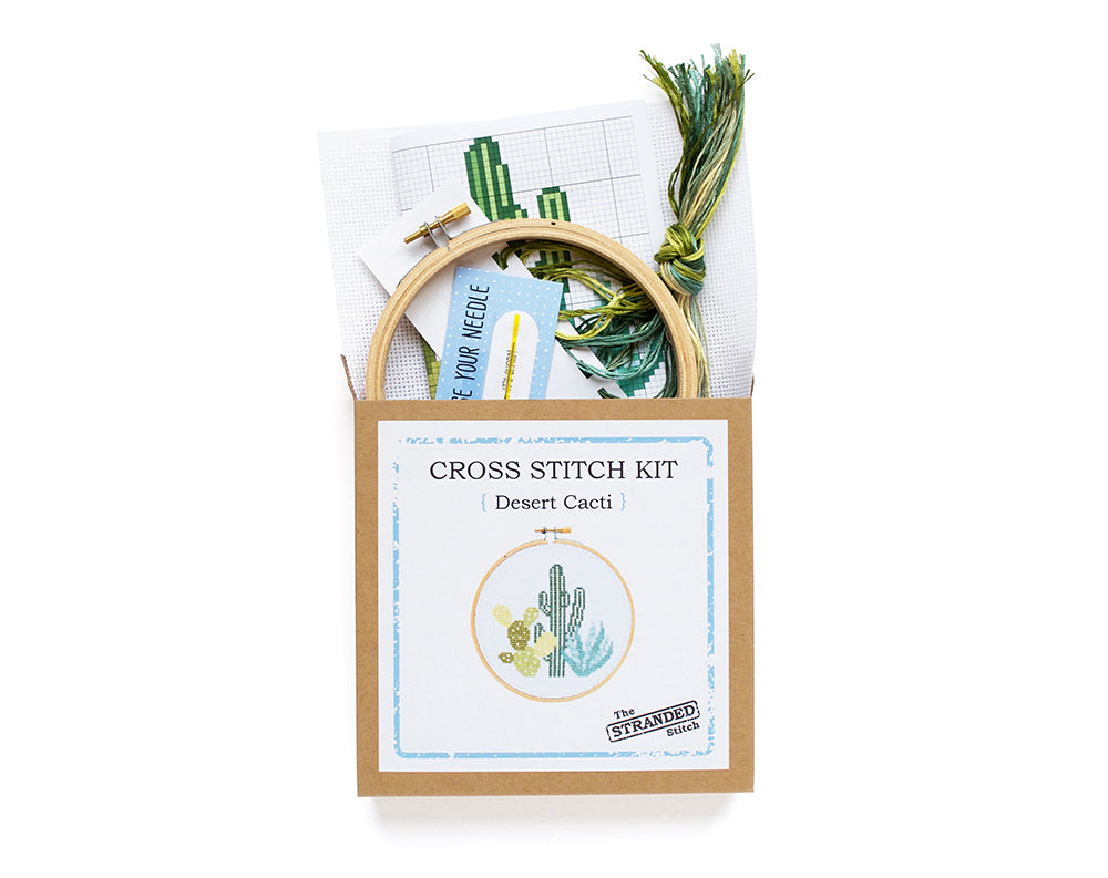Counted Cross Stitch Kit | Desert Cacti | The Stranded Stitch
