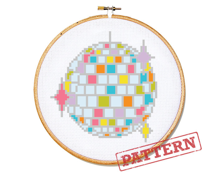 Disco Ball Cross Stitch Pattern