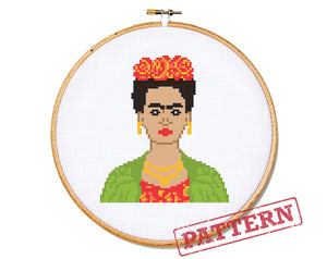 Cross Stitch Pattern PDF Large Frida The Stranded Stitch