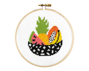 Counted Cross Stitch Kit, Fruit Bowl