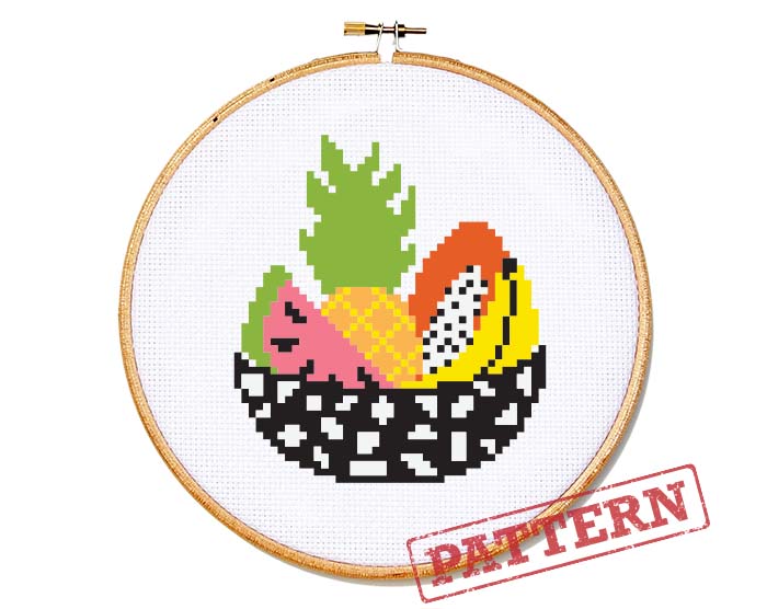 Fruit Bowl Cross Stitch Pattern