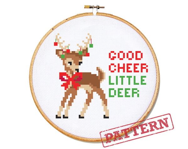 Good Cheer Little Deer Cross Stitch Pattern