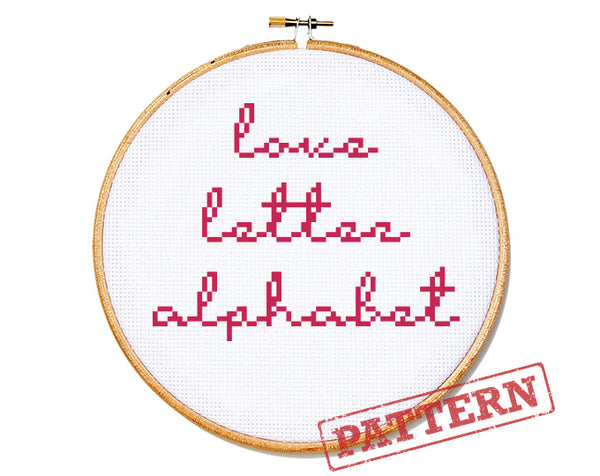 Love Letter Alphabet Cross Stitch Pattern