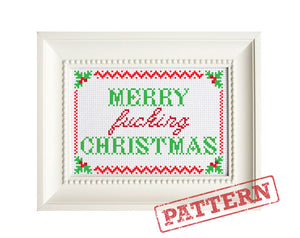 Merry Fucking Christmas Cross Stitch Pattern