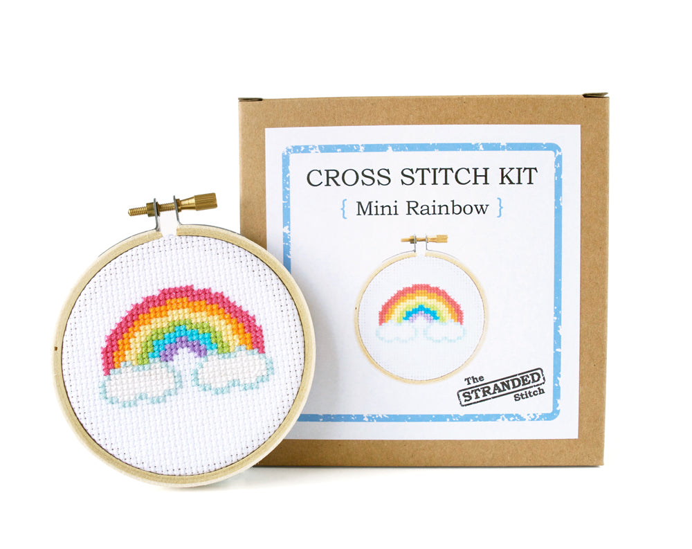 Mini Counted Cross Stitch Kit, Rainbow
