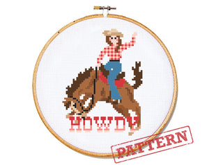 Rodeo Girl Cross Stitch Pattern