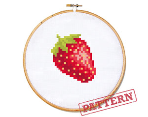 Mini Strawberry Cross Stitch Pattern