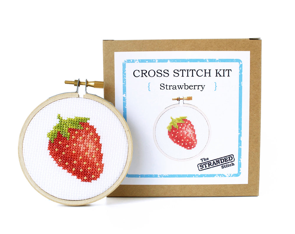 Pre Printed Cross Stitch DIY kit, Strawberry Macaroon, Stamped Cross sale Stitch DIY Kit, Needlework, Wall Decoration